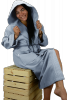 Szlafrok ARTG Robezz® Hooded Waffle Bathrobe AR028 Light Grey